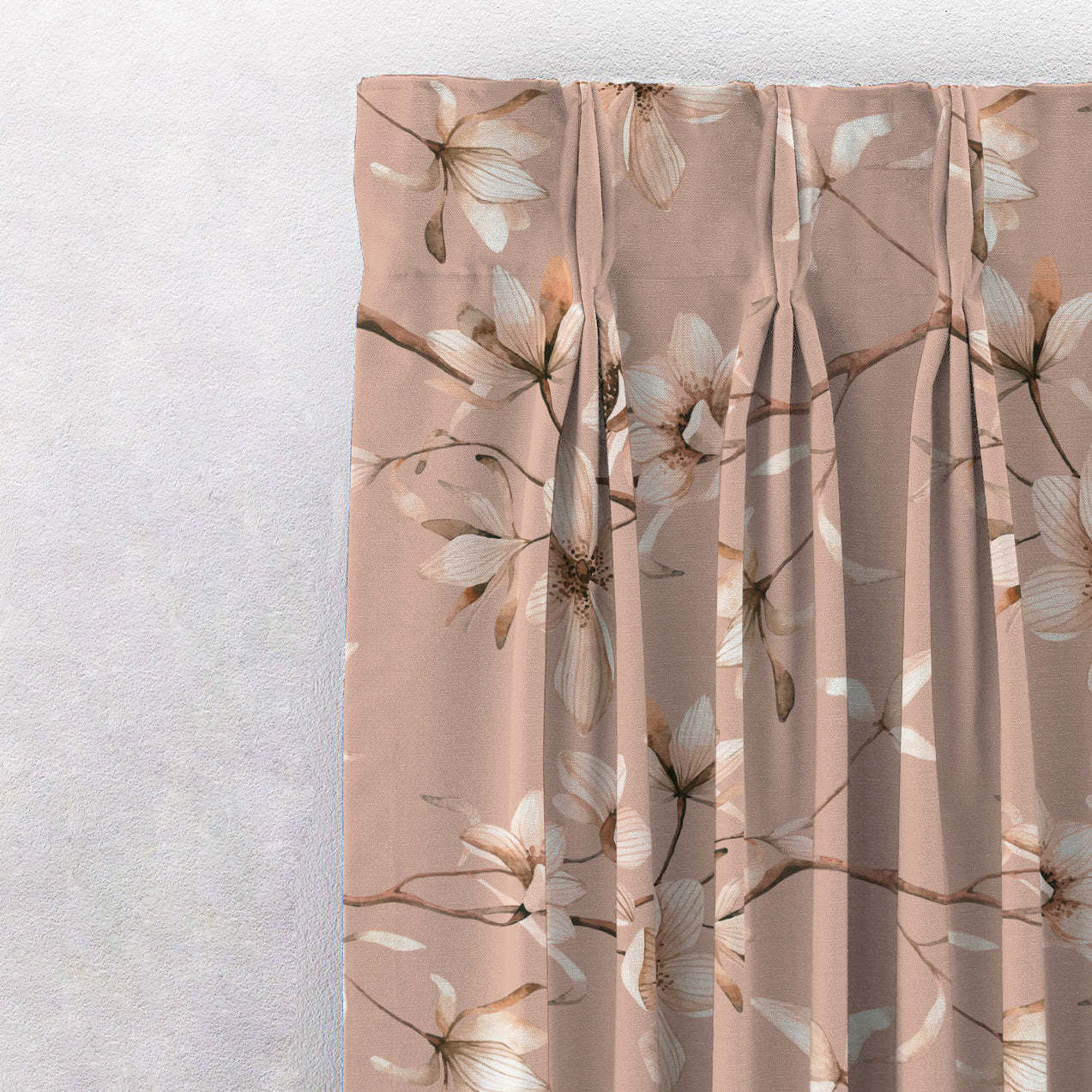Elegant Floral Print Room Darkening Curtains Set Of 1pc DS367A