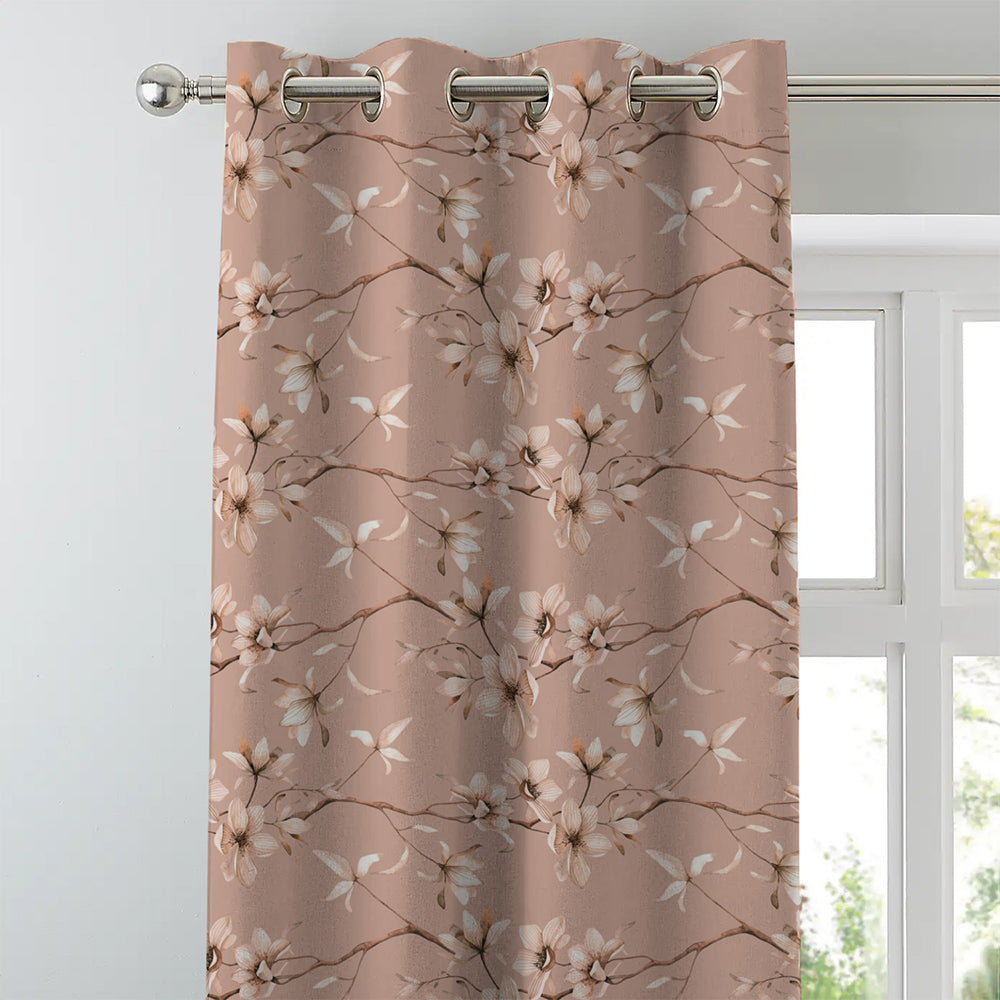 Elegant Floral Print Room Darkening Curtains Set Of 1pc  DS367A