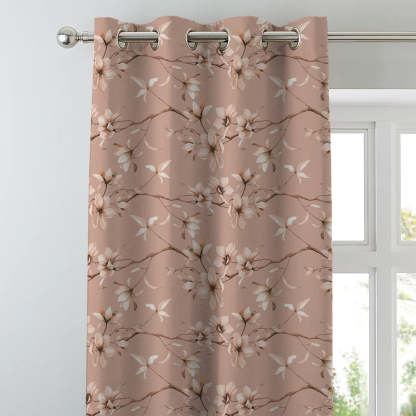 Elegant Floral Print Room Darkening Curtains Set Of 1pc  DS367A