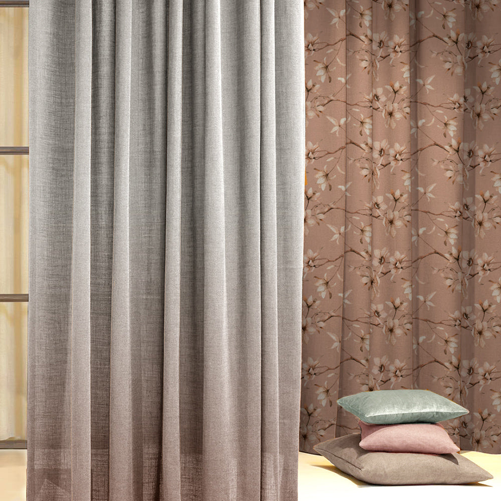 Elegant Floral Print Room Darkening Curtains Set Of 1pc  DS367A