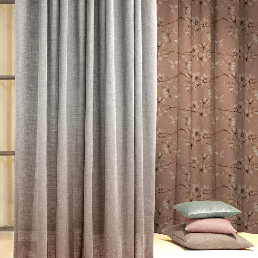 Elegant Floral Print Room Darkening Curtains Set Of 1pc DS367A