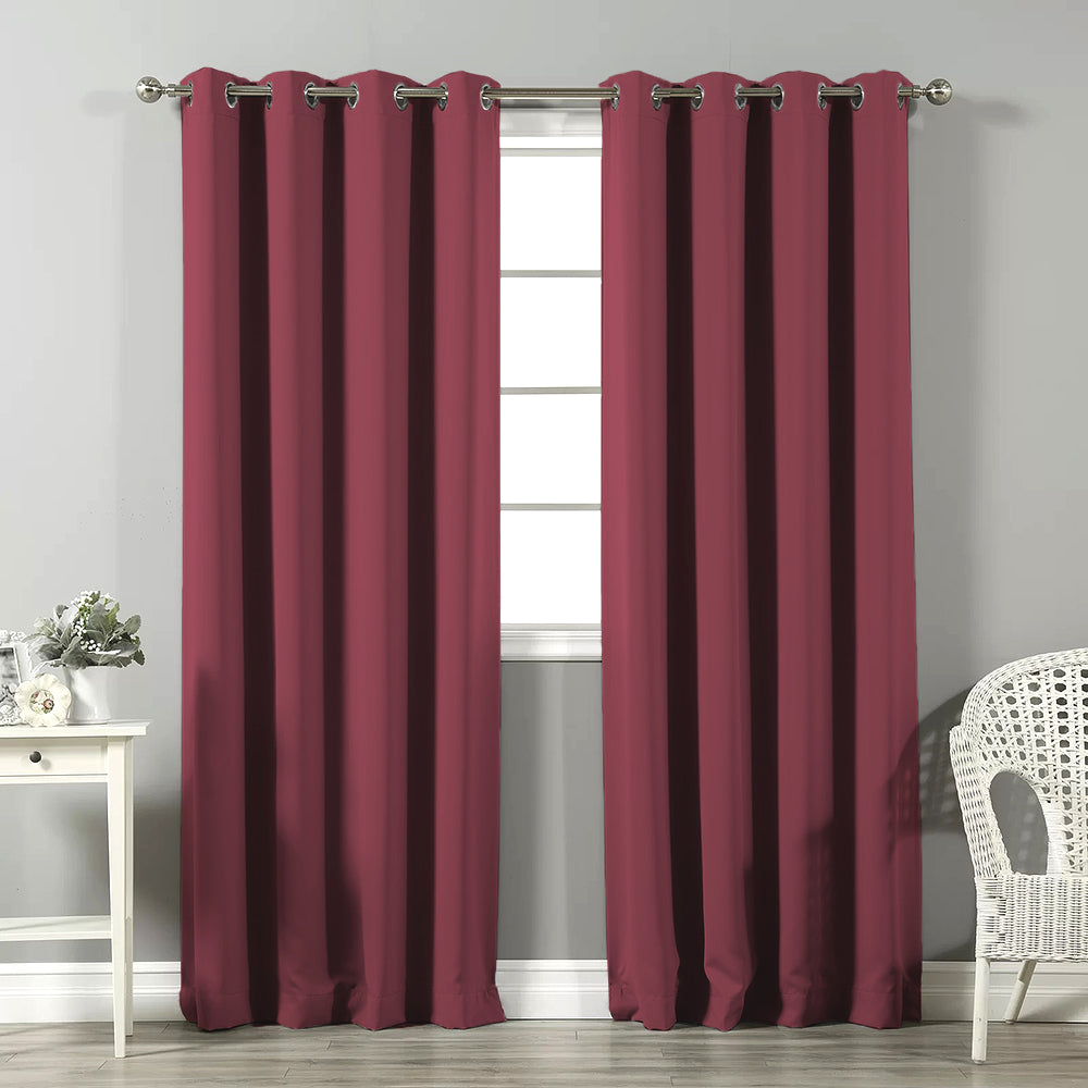 Jacquard Room Darkening Curtains in Grapevine Pink Set Of 2 - (P368)