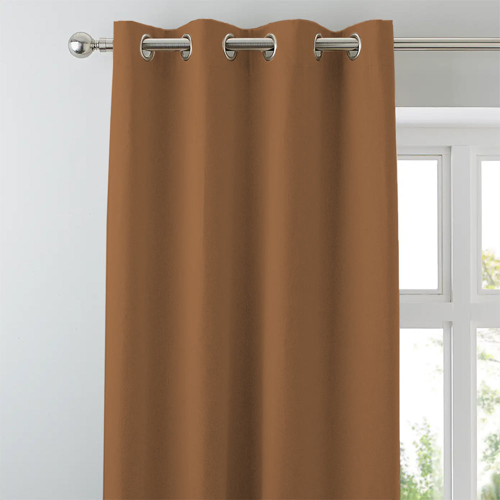 Jacquard Room Darkening Curtains in Brown Sugar Set Of 2 - (P369)