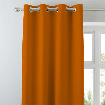 Jacquard Room Darkening Curtains in Tiger Orange Set Of 2 - (P37)