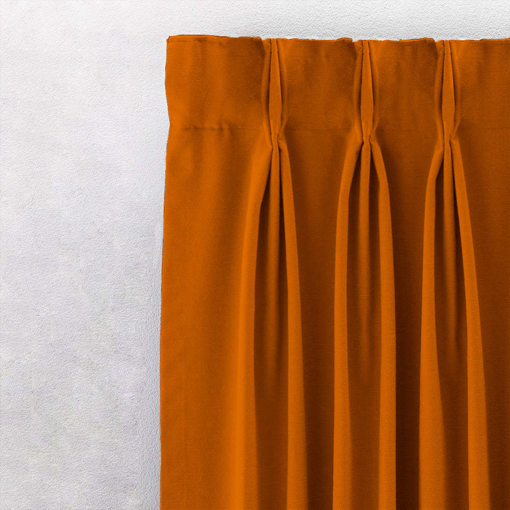 Jacquard Room Darkening Curtains in Tiger Orange Set Of 2 - (P37)