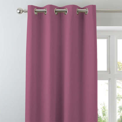 Jacquard Room Darkening Curtains in China Rose Pink Set Of 2 - (P370)