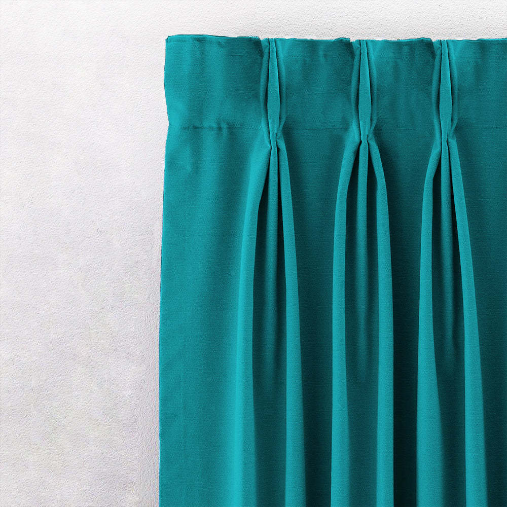Jacquard Room Darkening Curtains in Sea Blue Set Of 2 - (P371)