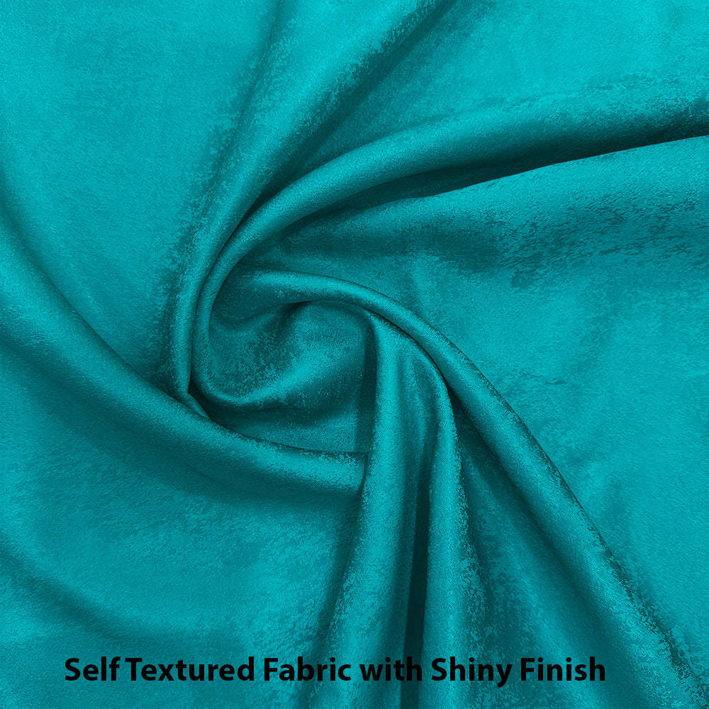 Jacquard Room Darkening Curtains in Sea Blue Set Of 2 - (P371)