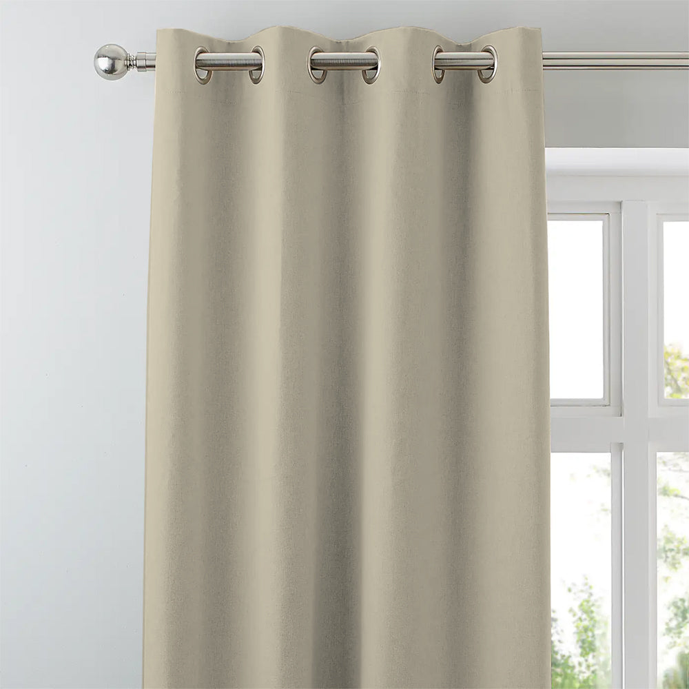 Jacquard Room Darkening Curtains in Tan Beige Set Of 2 - (P372)
