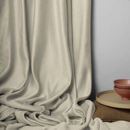 Jacquard Room Darkening Curtains in Tan Beige Set Of 2 - (P372)