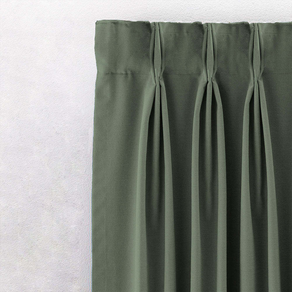 Jacquard Room Darkening Curtains in Grey Green Set Of 2 - (P374)