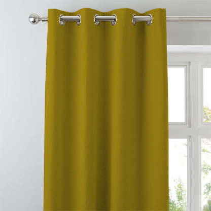 Jacquard Room Darkening Curtains in Sand Yellow Set Of 2 - (P376)
