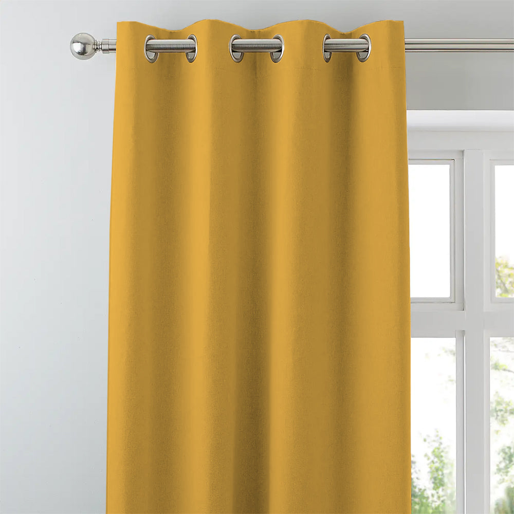 Jacquard Room Darkening Curtains in Orange Set Of 2 - (P378)