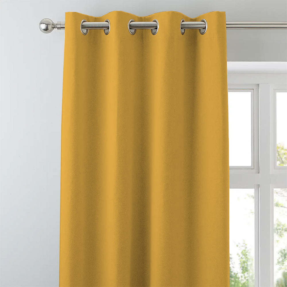 Jacquard Room Darkening Curtains in Orange Set Of 2 - (P378)