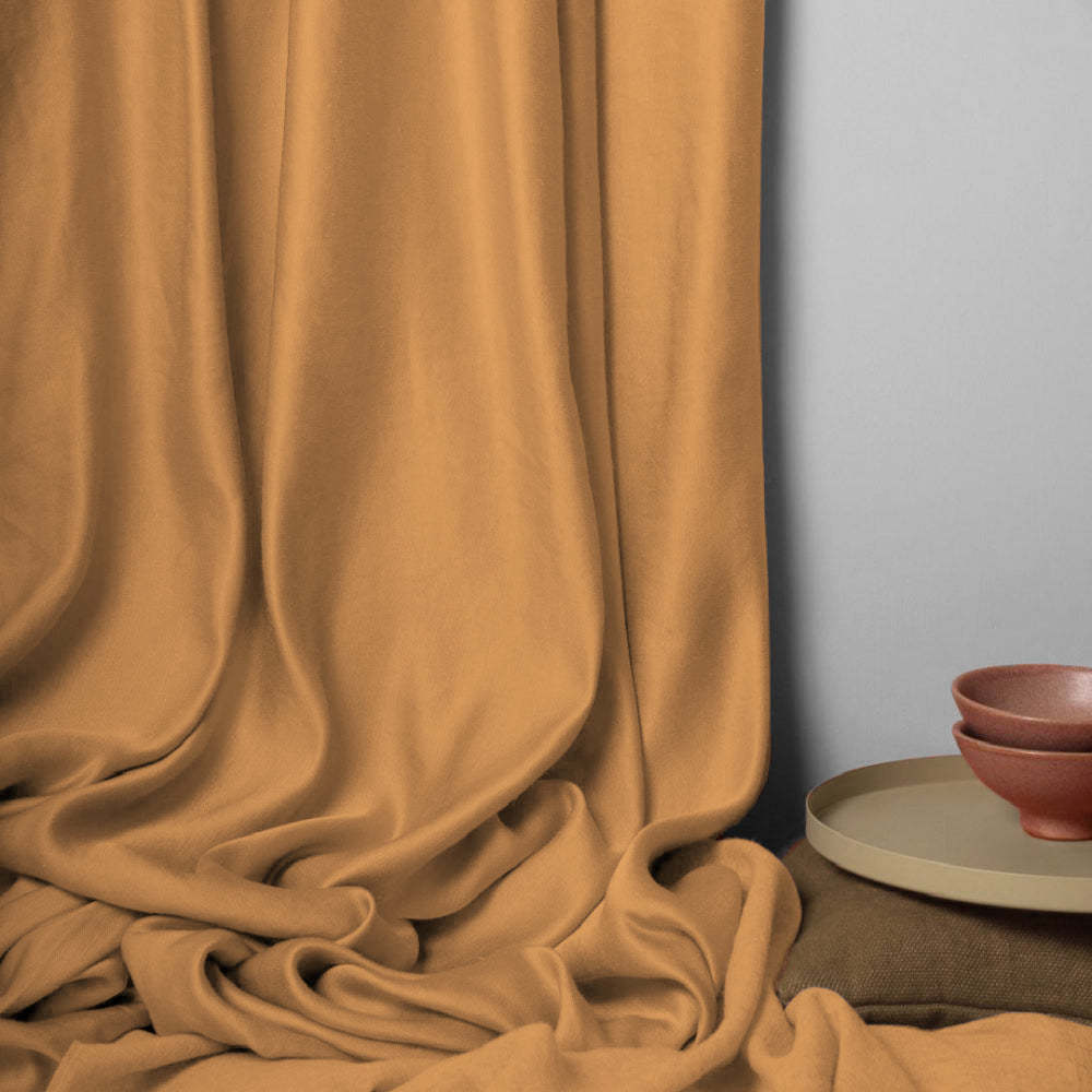 Jacquard Room Darkening Curtains in Cadmium Orange Set Of 2 - (P379)