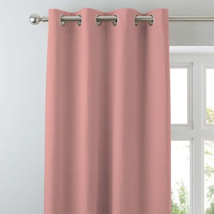 Jacquard Room Darkening Curtains in Crepe Pink Set Of 2 - (P38)