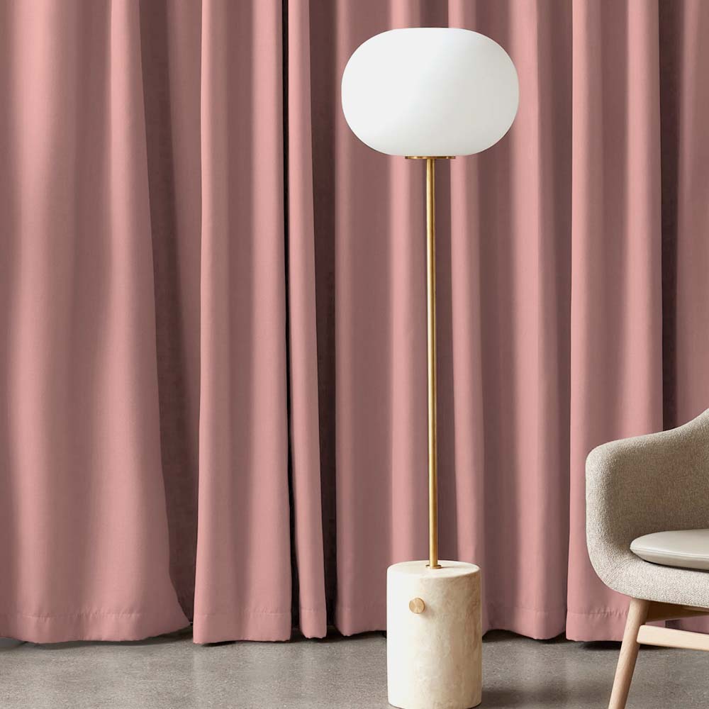 Jacquard Room Darkening Curtains in Crepe Pink Set Of 2 - (P38)