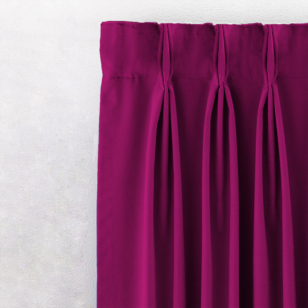 Jacquard Room Darkening Curtains in Dark Pink Set Of 2 - (P382)