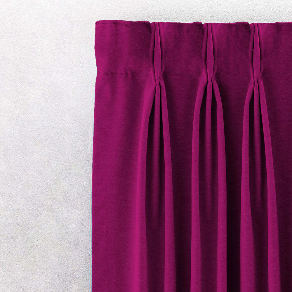 Jacquard Room Darkening Curtains in Dark Pink Set Of 2 - (P382)