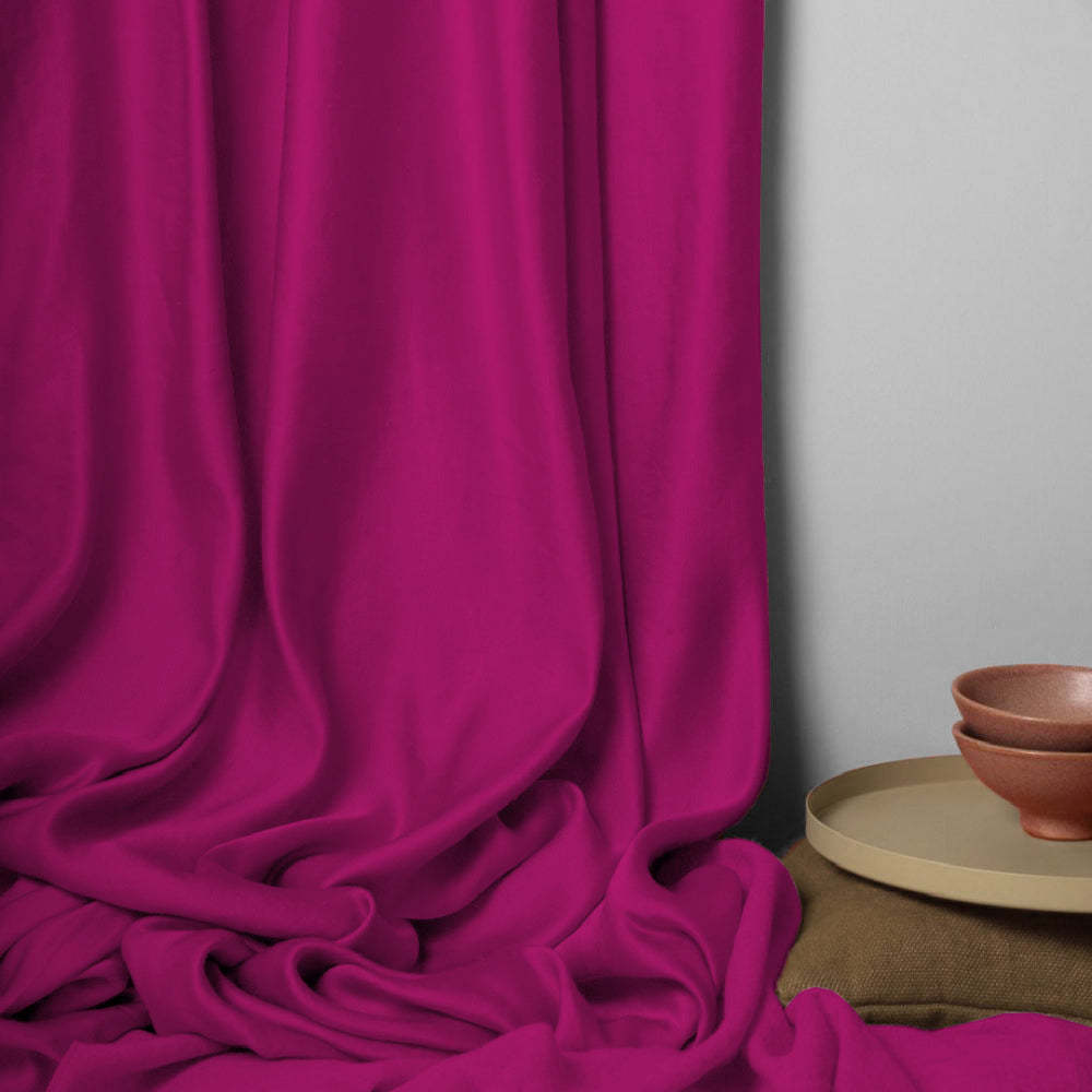 Jacquard Room Darkening Curtains in Dark Pink Set Of 2 - (P382)
