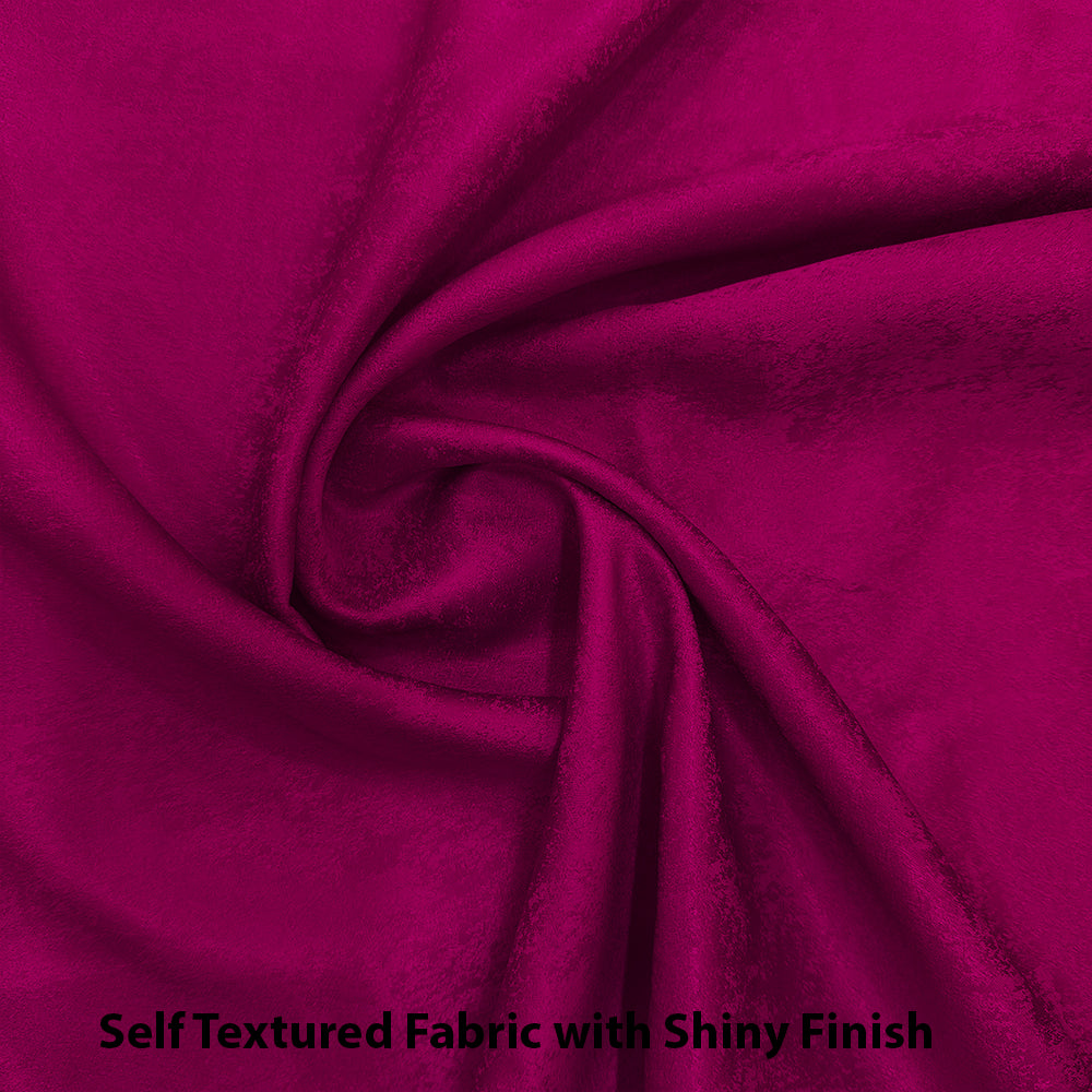 Jacquard Room Darkening Curtains in Dark Pink Set Of 2 - (P382)
