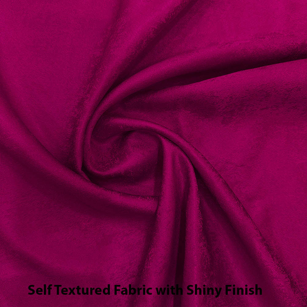 Jacquard Room Darkening Curtains in Dark Pink Set Of 2 - (P382)
