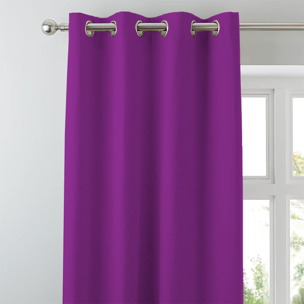 Jacquard Room Darkening Curtains in Boysenberry Purple Set Of 2 - (P383)