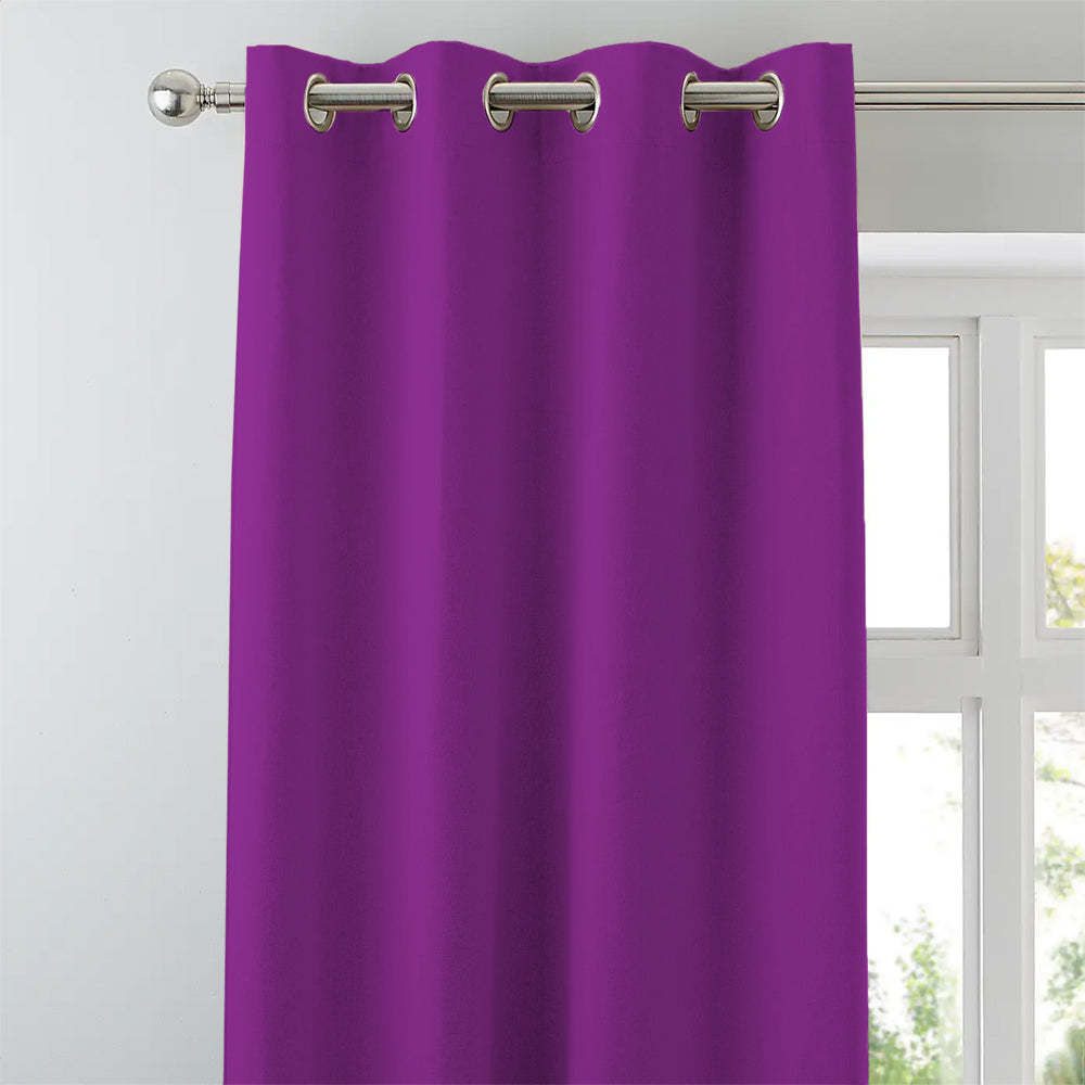 Jacquard Room Darkening Curtains in Boysenberry Purple Set Of 2 - (P383)