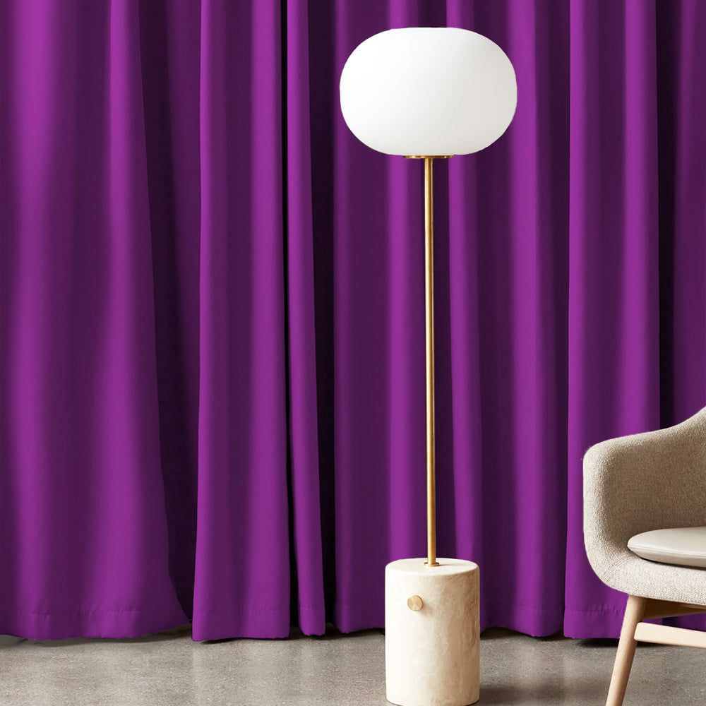 Jacquard Room Darkening Curtains in Boysenberry Purple Set Of 2 - (P383)