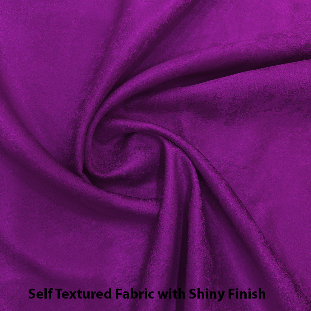 Jacquard Room Darkening Curtains in Boysenberry Purple Set Of 2 - (P383)