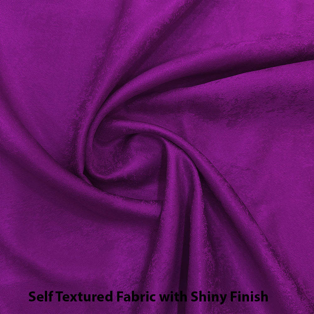 Jacquard Room Darkening Curtains in Boysenberry Purple Set Of 2 - (P383)