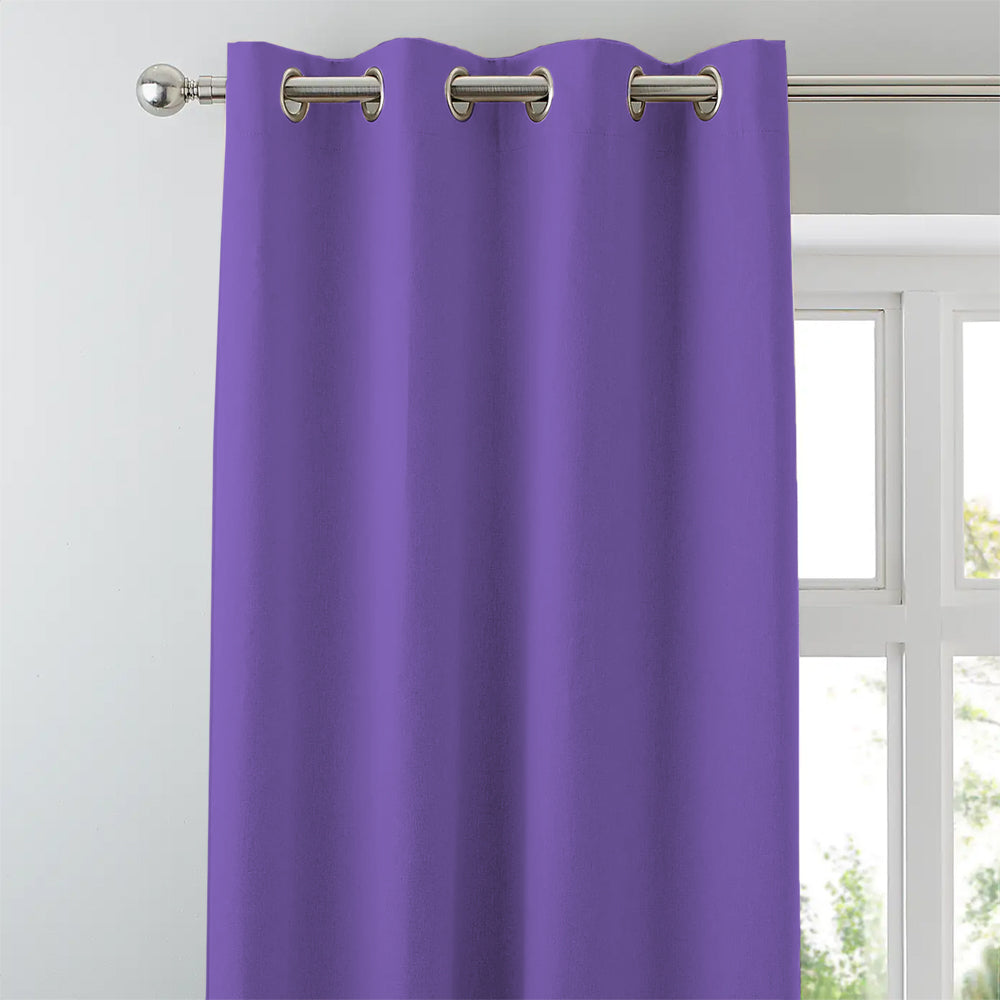 Jacquard Room Darkening Curtains in Amethyst Purple Set Of 2 - (P384)