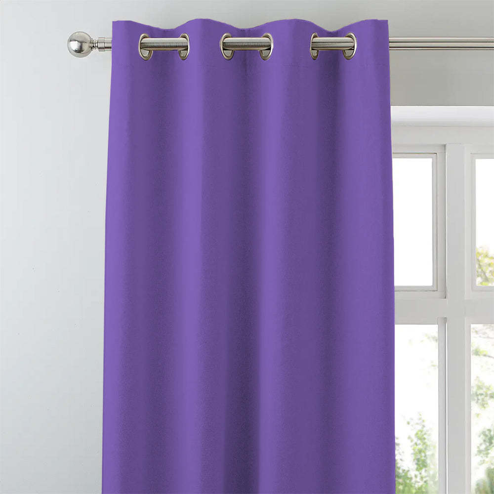 Jacquard Room Darkening Curtains in Amethyst Purple Set Of 2 - (P384)