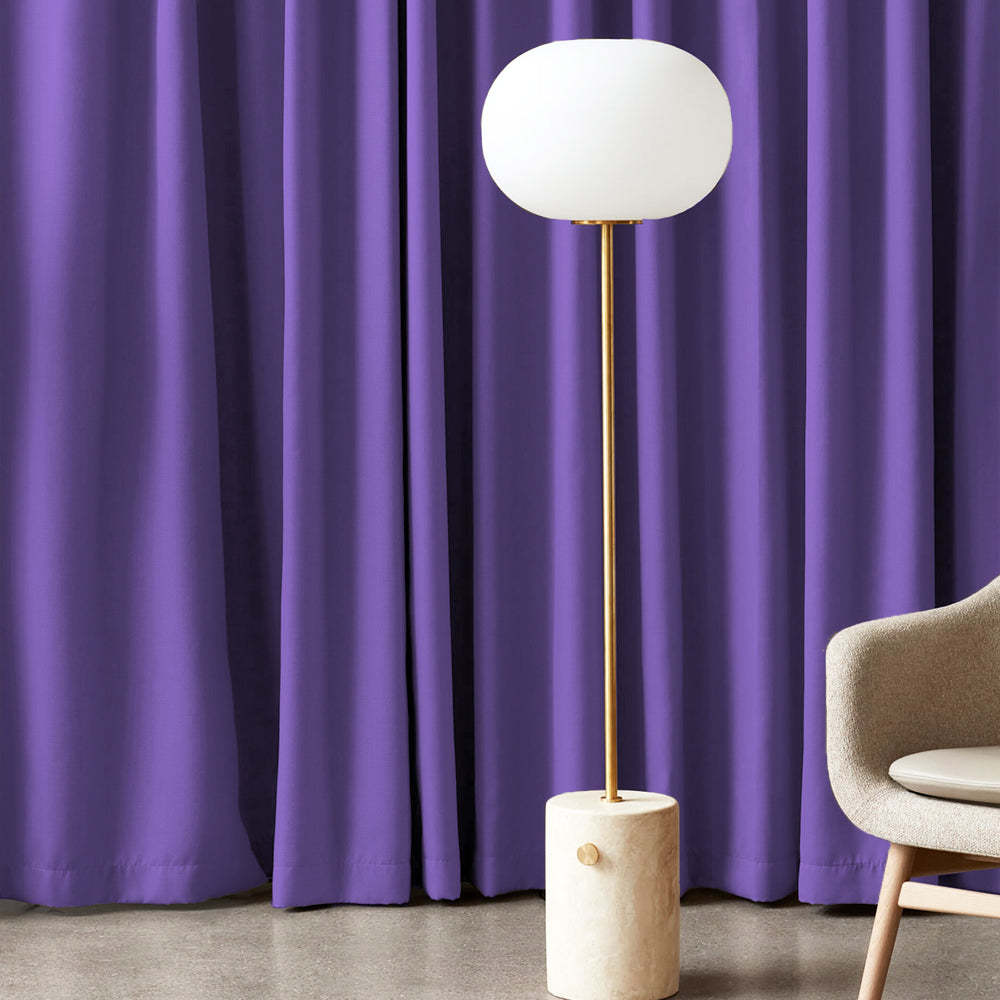 Jacquard Room Darkening Curtains in Amethyst Purple Set Of 2 - (P384)