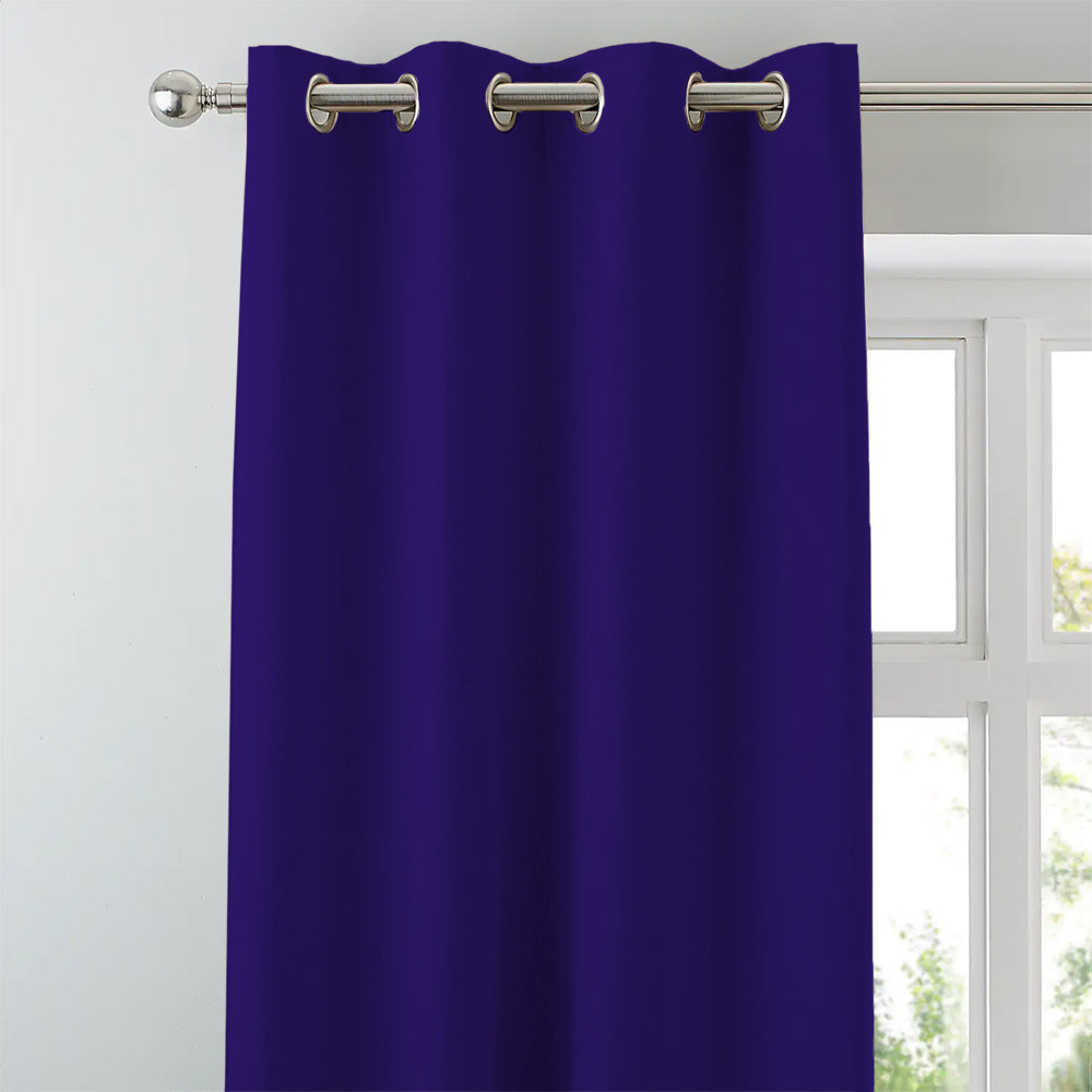 Jacquard Room Darkening Curtains in Marine Blue Set Of 2 - (P385)