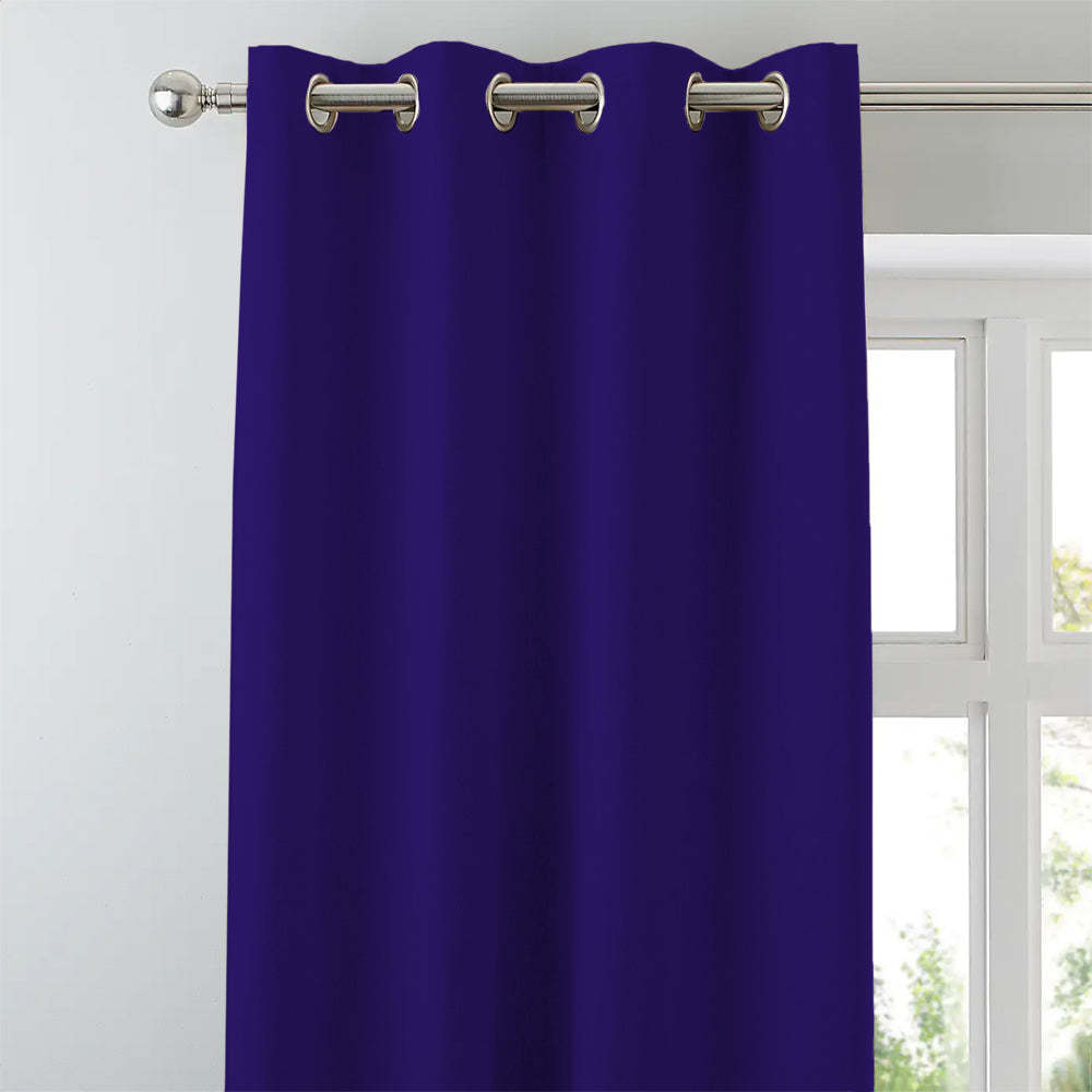 Jacquard Room Darkening Curtains in Marine Blue Set Of 2 - (P385)