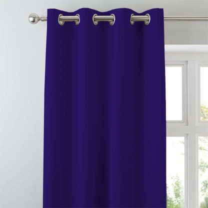 Jacquard Room Darkening Curtains in Marine Blue Set Of 2 - (P385)