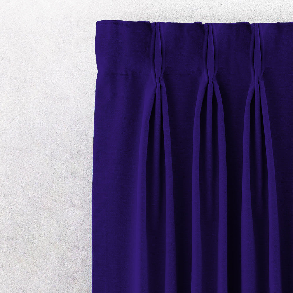 Jacquard Room Darkening Curtains in Marine Blue Set Of 2 - (P385)
