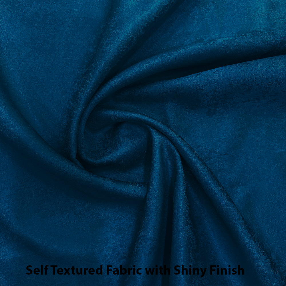 Jacquard Room Darkening Curtains in Oxford Blue Set Of 2 - (P386)