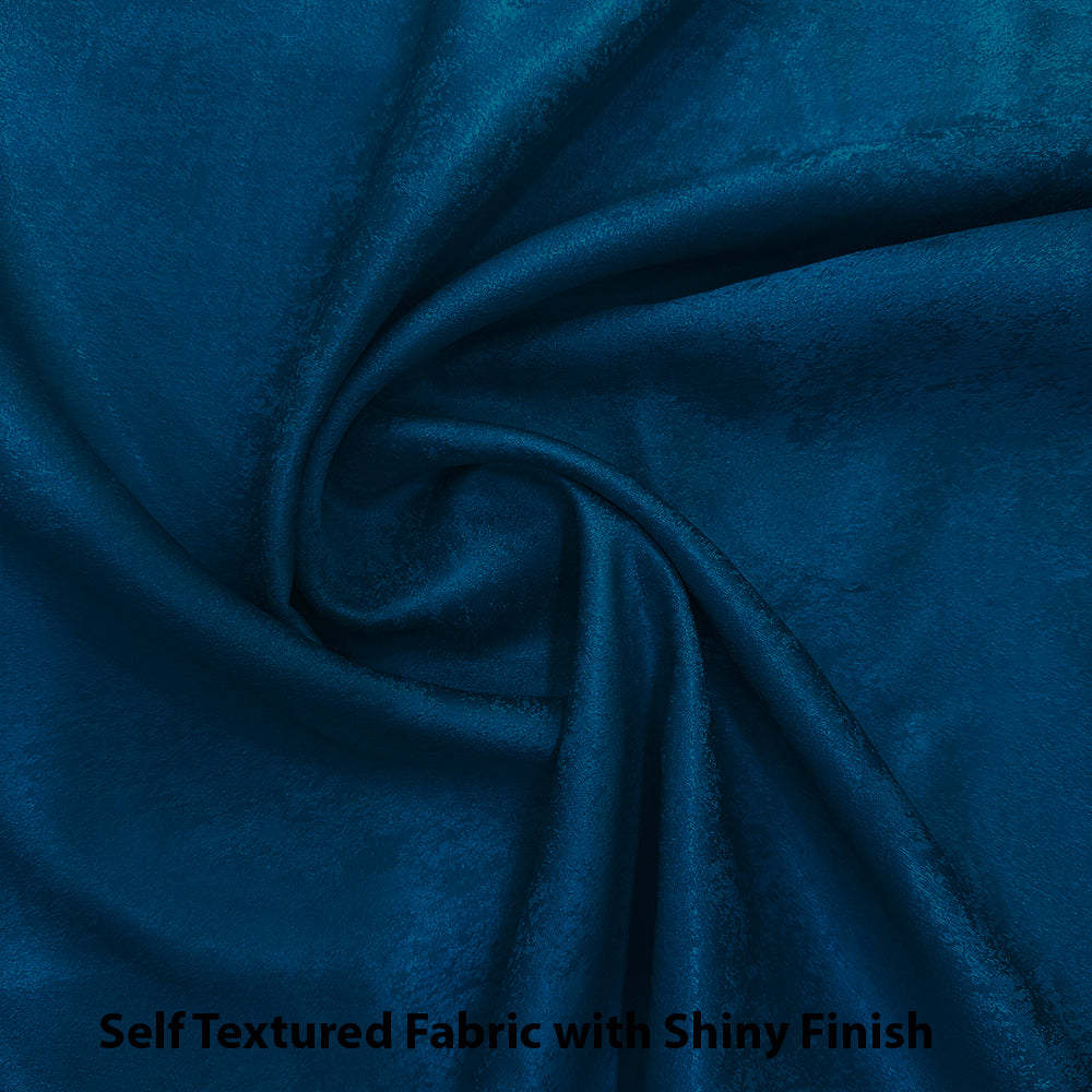 Jacquard Room Darkening Curtains in Oxford Blue Set Of 2 - (P386)