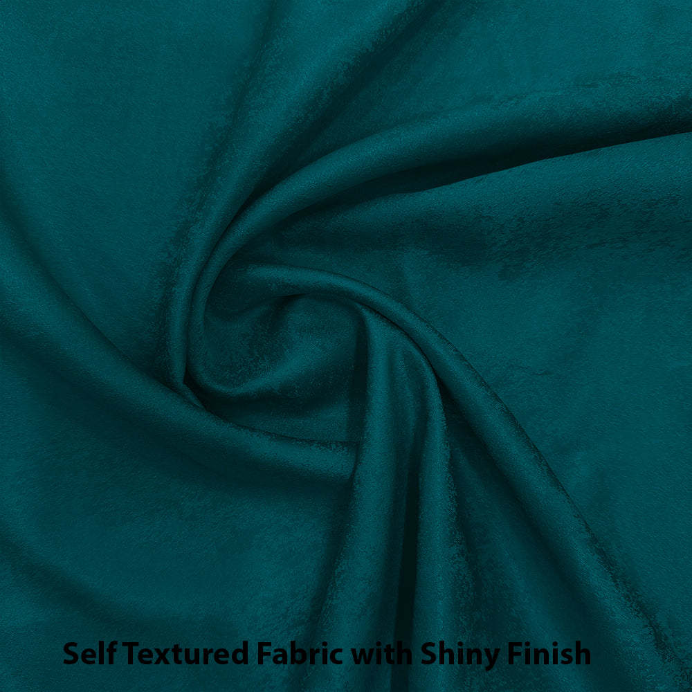 Jacquard Room Darkening Curtains in Peacock Blue Set Of 2 - (P387)