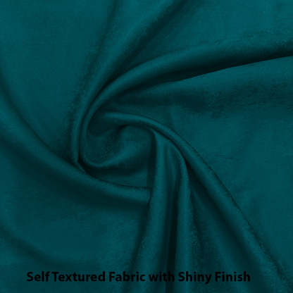 Jacquard Room Darkening Curtains in Peacock Blue Set Of 2 - (P387)