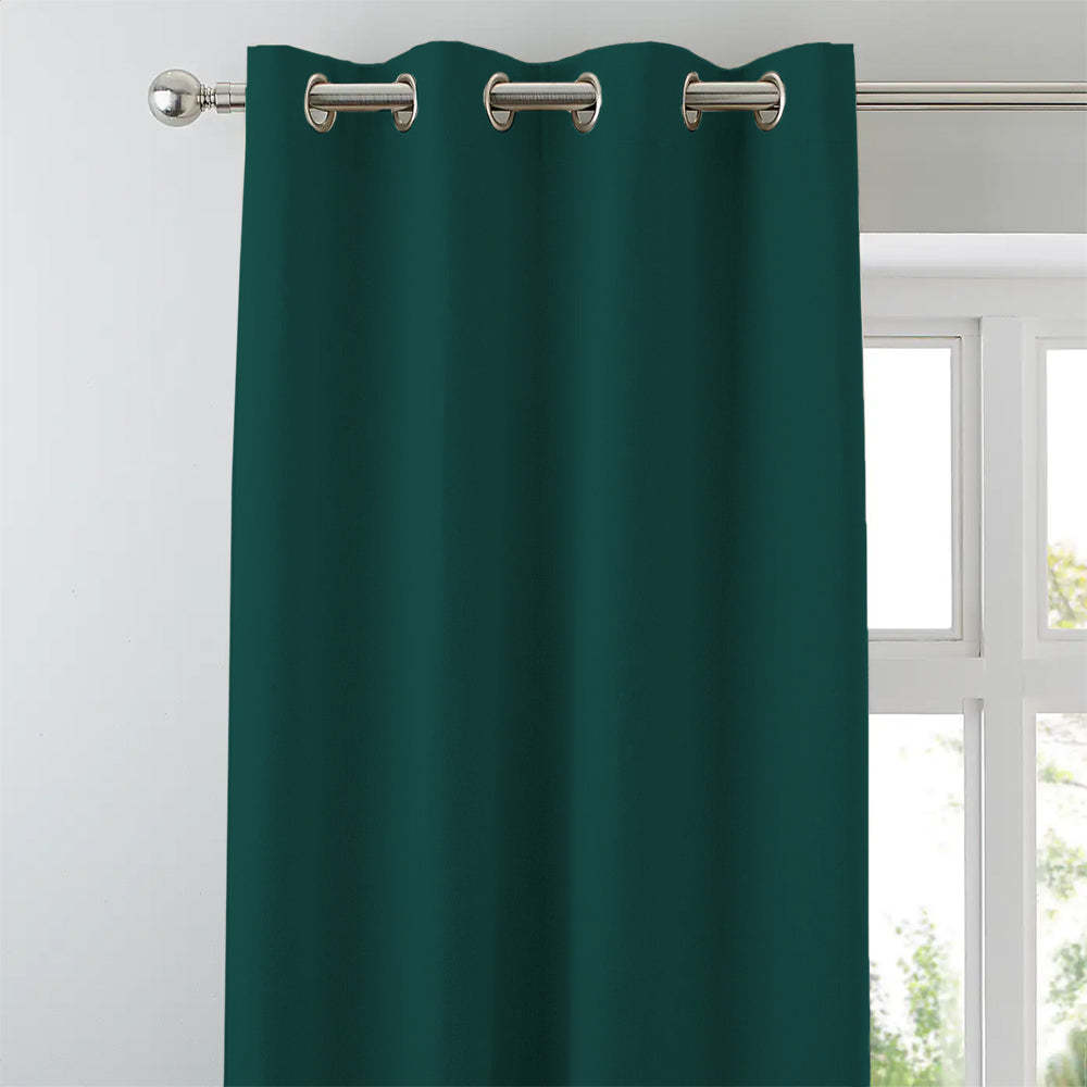 Jacquard Room Darkening Curtains in Cape Verde Green Set Of 2 - (P388)