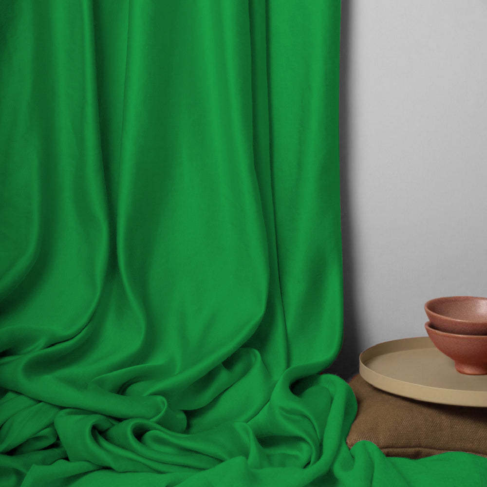 Jacquard Room Darkening Curtains in Kelly Green Set Of 2 - (P389)