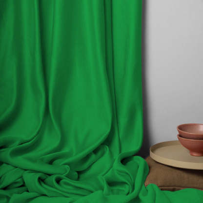 Jacquard Room Darkening Curtains in Kelly Green Set Of 2 - (P389)