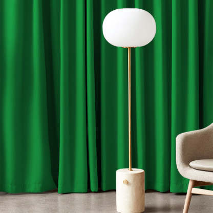 Jacquard Room Darkening Curtains in Kelly Green Set Of 2 - (P389)