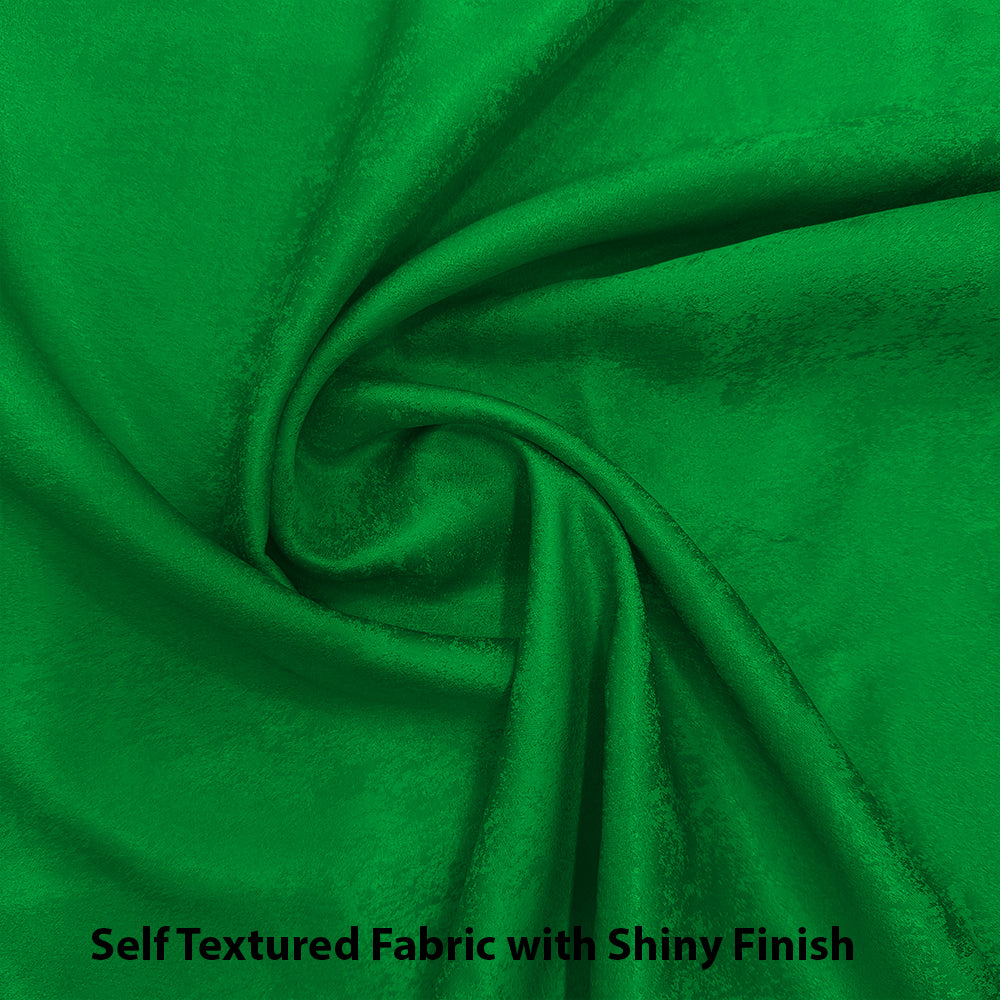 Jacquard Room Darkening Curtains in Kelly Green Set Of 2 - (P389)