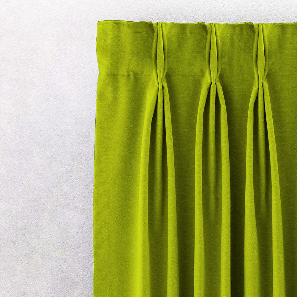 Jacquard Room Darkening Curtains in Lime Green Set Of 2 - (P390)