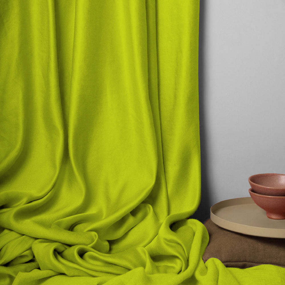 Jacquard Room Darkening Curtains in Lime Green Set Of 2 - (P390)