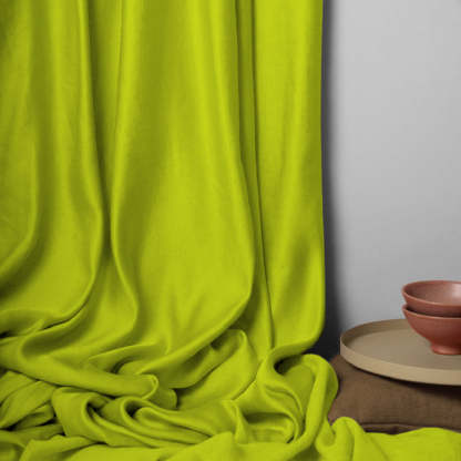 Jacquard Room Darkening Curtains in Lime Green Set Of 2 - (P390)